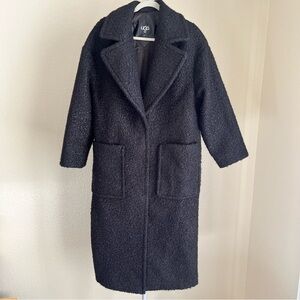 UGG Hattie Long Oversized Teddy Coat Black Size S